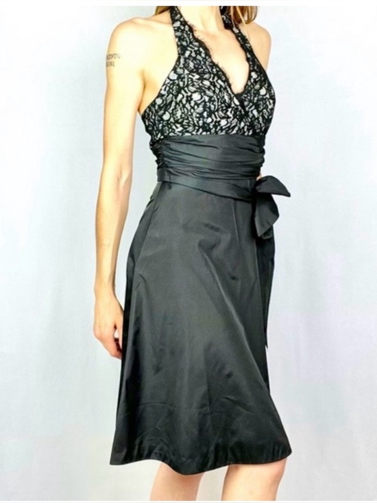 White House Black Market Dresses & Skirts - NWT White House Black Market Lace Halter Satin Cocktail Dress Style 30011476